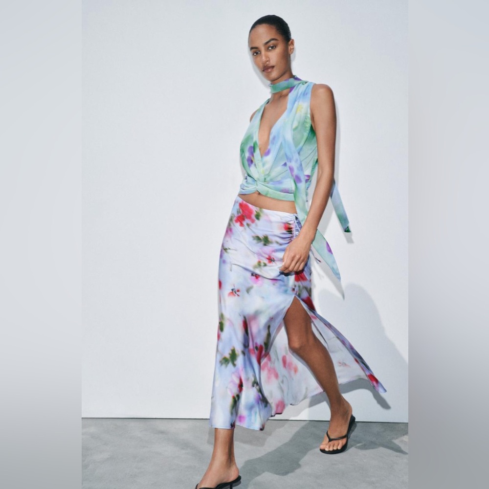 Zara Multicolor Tie-Dye Blouse - Picture 5 of 13